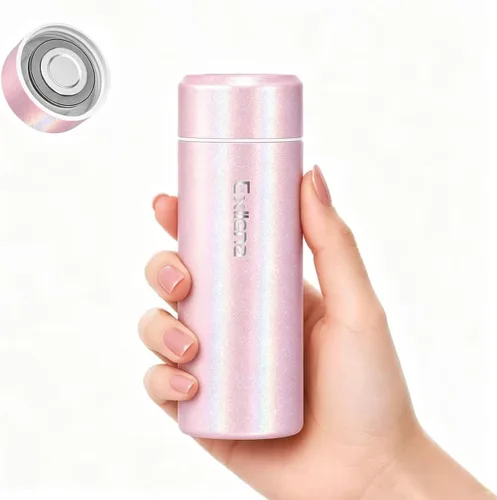 Miniatura 14 de 【Mejorado】Exllena Botella de Agua Aislada Pequeña 8 oz/250ml – Mini Botella de Agua Aislada para Bebidas Calientes y Frías, Botella de Agua Pequeña