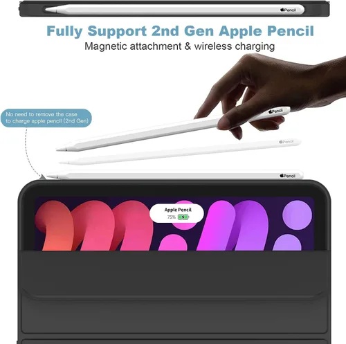 Miniatura 2 de iMieet Funda para iPad mini 7 2024 (A17 Pro), iPad mini 6 (8.3 pulgadas, modelo 2021), iPad mini 7ª/6ª generación con soporte para lápices, funda