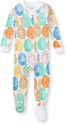 Miniatura 123 de Burt's Bees Baby Pijama para bebé niña, 100% algodón orgánico, pijama de una pieza, overol diagonal con cremallera, ajuste cómodo