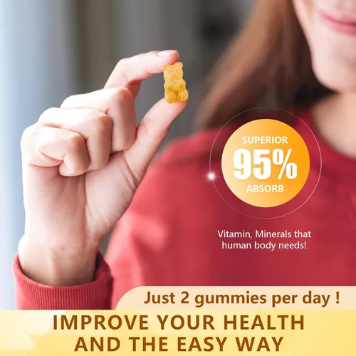 Miniatura 3 de Calcio, magnesio y zinc con suplemento de vitamina D3, gomitas de calcio sin azúcar para mujeres y hombres, gomitas de zinc de alta absorción