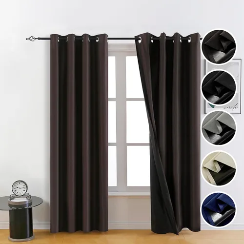 Miniatura 10 de Cortinas opacas 100% beige para dormitorio, cortinas de oscurecimiento de habitación de 84 pulgadas, cortinas opacas para sala de estar, cortinas