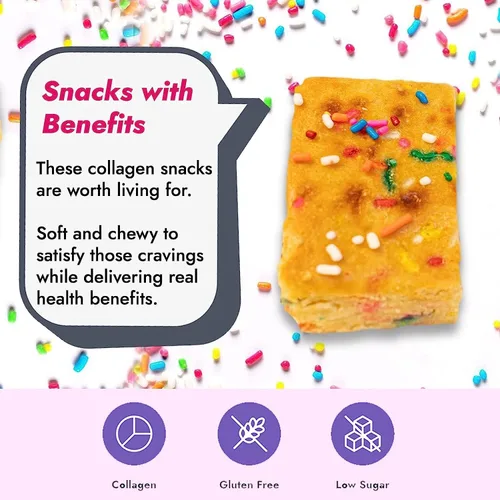 Miniatura 4 de 321glo Brownie de proteína de colágeno, sin gluten, bajo en azúcar, snack keto para mujeres, hombres y niños, 0.64 onzas de proteína, 0.26 onzas