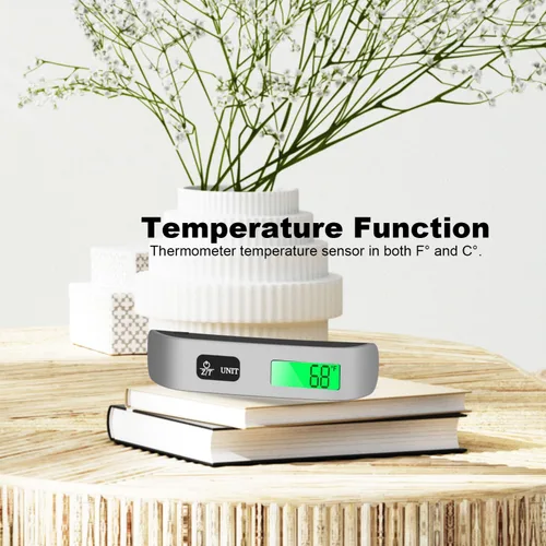 Miniatura 3 de Raabiko Báscula digital para equipaje (paquete de 2), báscula digital de peso para equipaje con sensor de temperatura, pintura de goma, 110 libras