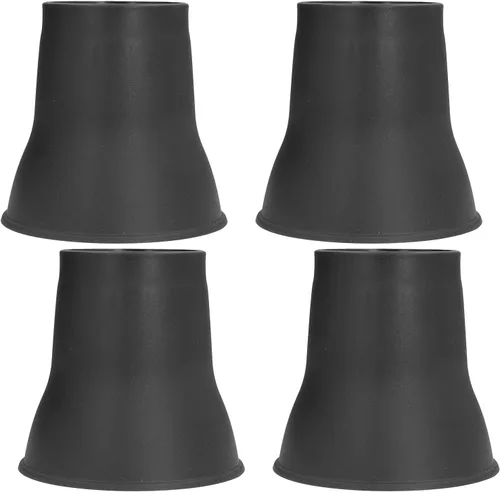 4 Pack 6 Inch Heavy Duty Furniture Risers Black Horn Shaped Bed Sofa Table Chair Lifters with Anti Slip EVA Pads