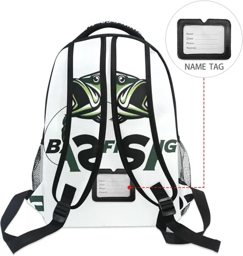 Miniatura 3 de Pfrewn Mochilas para niñas, niños, cachorros, animales, mochila escolar para niños y estudiantes, Pesca de corvina, Moderno