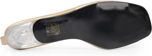 Miniatura 4 de ANN CREEK Sandalias de tacón transparente con correa en T y diamantes de imitación para mujer