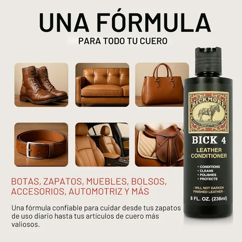 Miniatura 2 de Bick 4 Acondicionador de Cuero y Limpiador de Cuero 2 oz - No Oscurecerá el Cuero - Seguro para Ropa de Cuero, Muebles, Chaquetas, Zapatos
