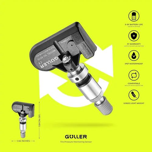 Miniatura 3 de GULLER TPMS - Sensor de presión de neumáticos de 315 MHz, paquete de 4 unidades Preprogramado para ciertos modelos de vehículos Ford o Lincoln