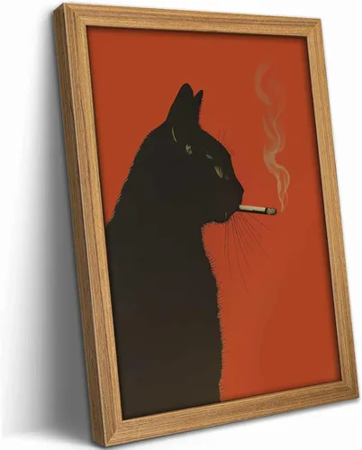 Miniatura 10 de Divertido Arte de Pared de Baño de Gato Negro en Lienzo Arte de Pared de Gato Abstracto con Imagen de Papel Higiénico Decoración de Pared Póster