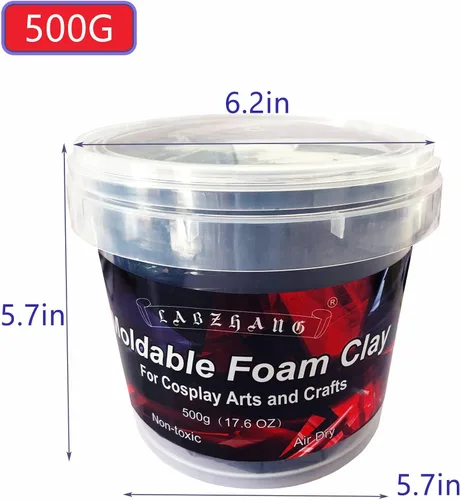 Miniatura 2 de Arcilla de espuma para cosplay de 17.64 oz, espuma ligera para esculpir, arcilla seca al aire para cosplay y disfraces, arcilla de espuma moldeable