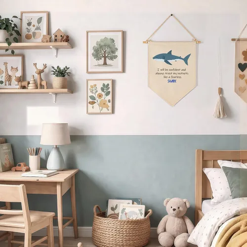 Miniatura 5 de Decoración de animales marinos, letrero de bandera del océano, regalo para bebés, niños y niñas, banderines para decoración de pared, regalo