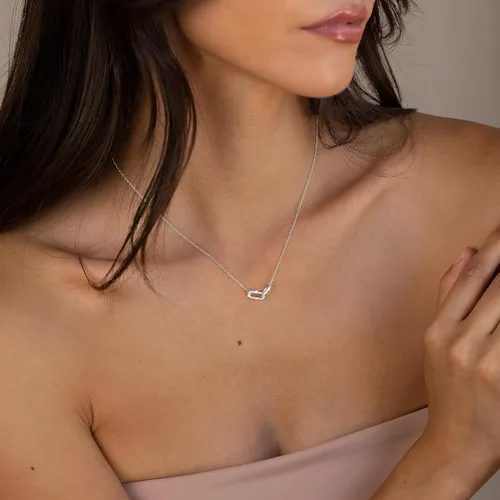 Miniatura 3 de Collar con colgante de oro para mujer, delicados collares de diamantes para mujer, chapados en oro de 14 quilates, gargantilla con clip de papel