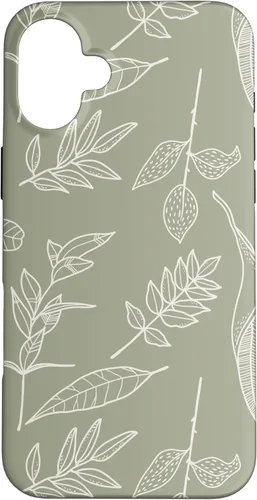 Miniatura 23 de Funda verde salvia para iPhone 13 Pro Max con diseño de hojas botánicas