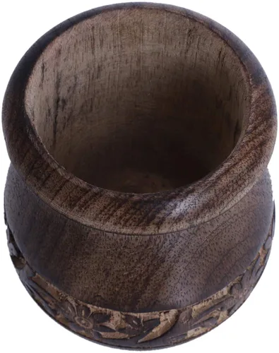 Miniatura 8 de Molinillo de especias de mortero y mortero hecho a mano de madera Okhli para hierbas, guacamole, pesto y especias, juego de mortero y mortero