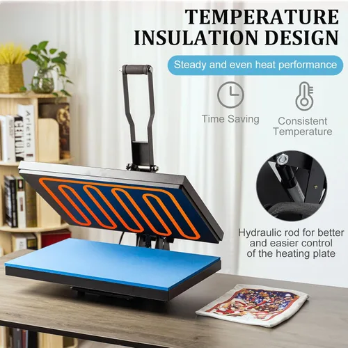 Miniatura 4 de SmarketBuy -Prensa de calor mejorada 16x24 pulgadas, máquina de prensa de alta presión con carcasa 1800W, gran prensa de calor con placa inferior