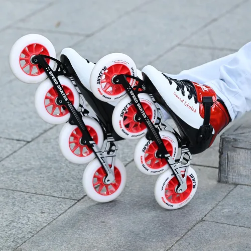 Miniatura 8 de Patines de velocidad en línea para adultos para hombres y mujeres, patines profesionales de fitness y carreras para adultos, patinaje de alto Rojo