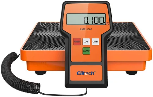 Miniatura 4 de Báscula Elitech LMC-100F+ de carga para refrigerante, 110 libras, de alta precisión, para Freon, para calefacción, ventilación y aire acondicionado