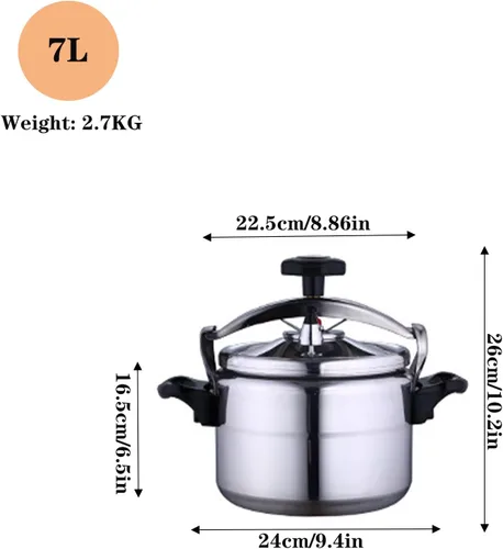 Miniatura 6 de Olla a presión de cocina familiar pequeña de 7L, mini ollas a presión, cocina de alta velocidad de protección de seguridad múltiple, válvula