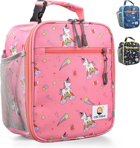 Miniatura 12 de CaCTOUR Lonchera para Niños, 2 Paquetes Bolsa de Almuerzo Aislada para Niñas y Niños, Bolsa Suave Mini Enfriador Regreso a la Escuela Bolsa