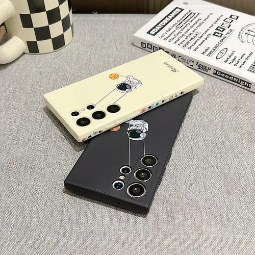 Miniatura 22 de Yonds Queen para Samsung Galaxy S21 Funda Linda, Diseño de Astronauta de Dibujos Animados, Espacio, Luna, Cohete, Elegante Cubierta Amortiguadora