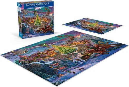 Miniatura 4 de Ceaco - Zac Kinkade - Navidad clásica - Polo Norte de Santa - Rompecabezas de 1000 piezas