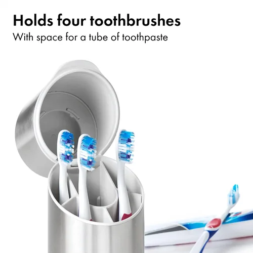 Miniatura 9 de OXO Good Grips - Organizador de cepillos de dientes de acero inoxidable, organizador y almacenamiento de baño, soporte para cepillos de dientes