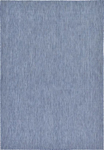 Miniatura 107 de Unique Loom Collection Alfombra de Área Plana Casual de Transición Sólida Jaspeada para Interiores/Exteriores (Pasillo 2' x 6' 1", Azul/Azul Marino)