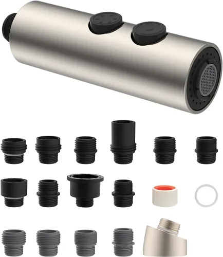 Miniatura 8 de Hibbent Rociador Extraíble para Fregadero, Cabezal de Grifo de Cocina de 2 Funciones, Cabezal de Rociador Retráctil para Baño con Conector Macho