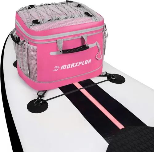 Miniatura 14 de MORXPLOR Waterproof PVC Material Paddleboard Cooler Deck Bag,40 cans Sup Deck Cooler Bag,Cooler Bag for Paddleboard,Lunch Box Cooler Insulated Blanco