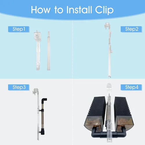 Miniatura 5 de Filtro de esponja de aire para acuario de 10 a 20 galones, para axolotl cría de patatas fritas Betta Shrimp Nano Fish Tank, instalación de clip