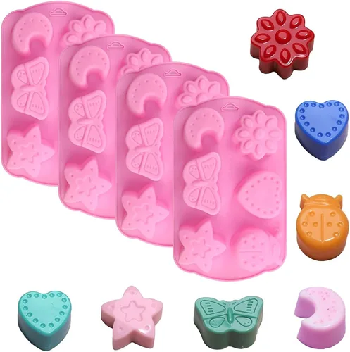 Moldes de silicona para jabón, diferentes moldes de jabón con diferentes formas, perfectos para hacer jabón, moldes de pastel de chocolate caseros,