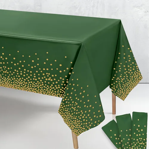 Miniatura 10 de KatchOn, Mantel de graduación verde y dorado, extra grande de 108 x 54 pulgadas, paquete de 3 unidades, mantel de graduación de felicitaciones