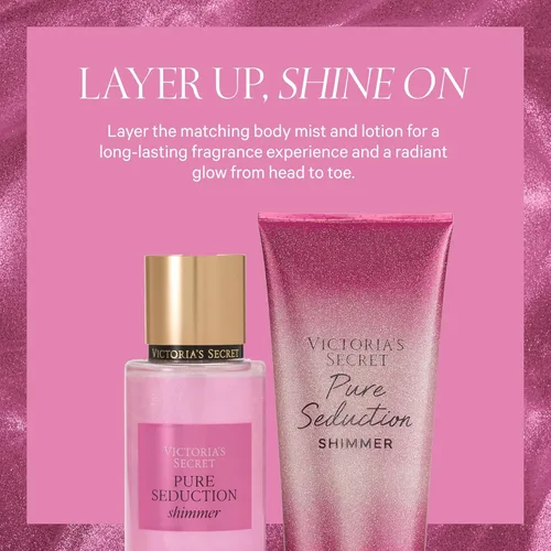 Miniatura 4 de Victoria's Secret Pure Seduction - Spray corporal brillante para mujeres, notas de ciruela jugosa y fresia triturada, (8.4 onzas)