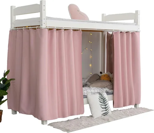 Miniatura 8 de Cortinas Opacas de Servicio Pesado para Litera Inferior, Toldo de Privacidad Tamaño Twin para Casa/Dormitorio Universitario, 1 Panel, Beige