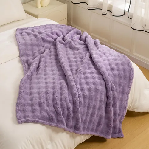 Miniatura 12 de YUSOKI - Manta de forro polar 3D con burbujas Felpa ultrasuave y esponjosa de 13.44 oz/m² Manta ligera y acogedora para sofá cama Para todas