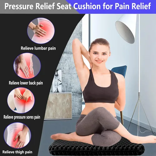 Miniatura 4 de Cojín de asiento de gel de tamaño grande para sentarse prolongadamente, extra grande y grueso, cojín de asiento para espalda, ciática, cadera