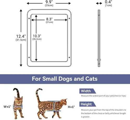 Miniatura 6 de NAMSAN Puerta mosquitera para gatos, apertura de solapa de 8.3 x 10.3 pulgadas, puerta de perro para puerta mosquitera, puerta de gato con ventana
