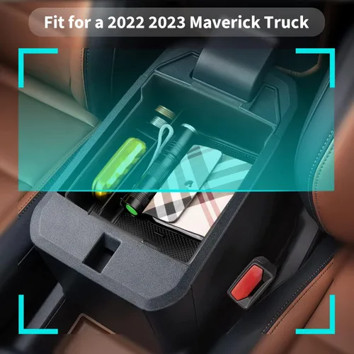 Miniatura 6 de CDEFG Organizador de consola central Maverick para 2022 2023 2024 2025 Maverick Camión Consola central, reposabrazos, bandeja de almacenamiento
