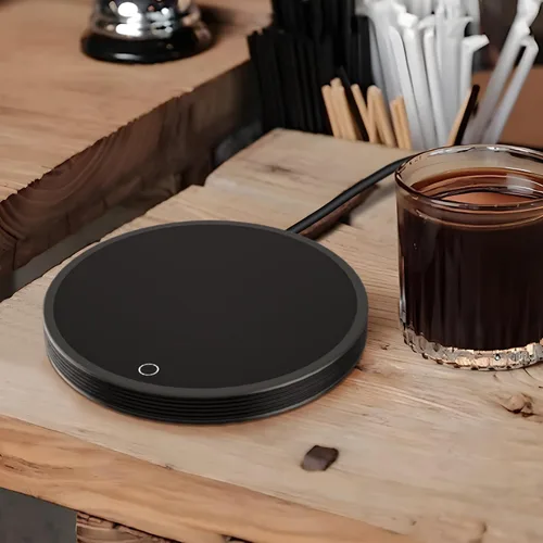 Miniatura 2 de GLSY Calentador de taza de café, calentador de tazas para escritorio, plato calentador de bebidas eléctrico con 2 ajustes de temperatura para té