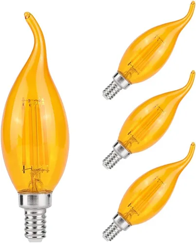 Miniatura 8 de KINUR Bombillas LED E12 de 4 vatios (equivalente a 40 vatios) 2700 K, luz blanca cálida CA11, lámpara de llama decorativa para candelabros
