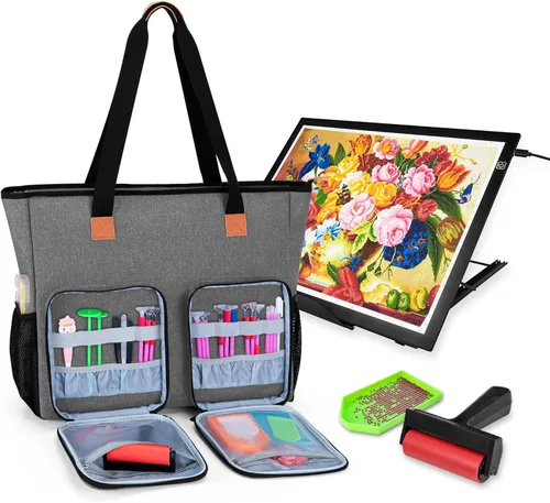 LUXJA Estuche de transporte para accesorios de pintura de diamantes y almohadilla de luz A3, bolsa de pintura de diamante para caja de luz A3 y B3