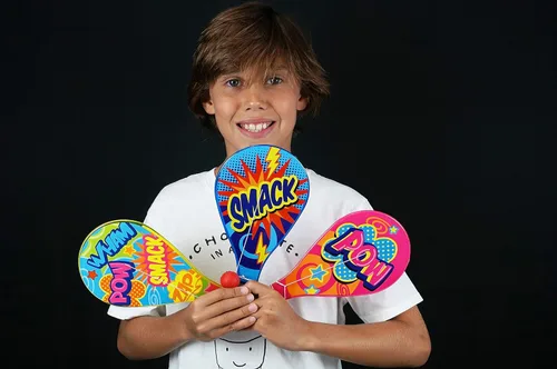 Miniatura 5 de Kool N' Fun - Bola de remo de plástico con cuerda adjunta (1 pala) por JARU. Juguetes clásicos retro para niños y adultos, niños y niñas. Juego