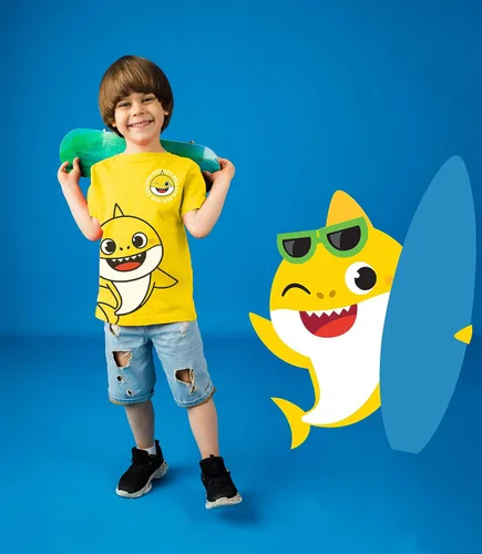 Miniatura 4 de Nickelodeon Baby Shark - Camiseta gráfica para niños pequeños (paquete de 3) con camiseta de personaje familiar de mamá y papá, trajes para niños