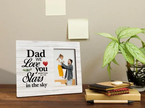 Miniatura 5 de Marco de Fotos para Papá - Soy su Compañero de Pesca, Marco de Madera para Papás Pescadores, Regalo del Día del Padre