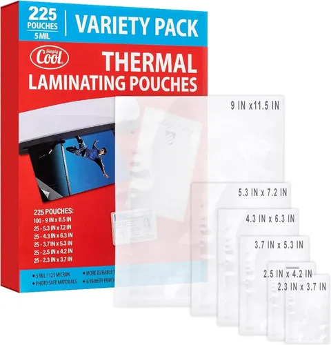 Hojas de laminación térmica de 0.2 fl oz (225 unidades) tamaños de cartas, fotos, tarjetas, tarjetas de notas, tarjeta de identificación y tarjetas