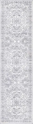 Miniatura 11 de Unique Loom Boston Collection - Alfombra de área con medallón (2 x 8 pies, color blanco y gris)