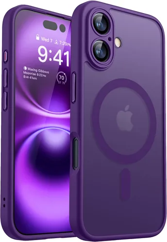 Miniatura 47 de CANSHN Funda magnética compatible con iPhone 17 Pro, mejorada [protección completa de la cámara] [compatible con Magsafe] [mate translúcido] funda