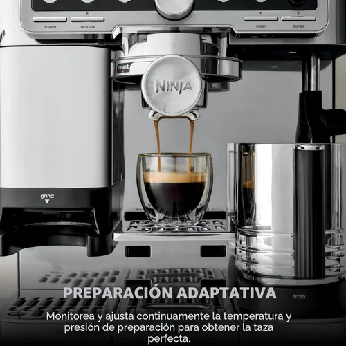 Miniatura 9 de Ninja Luxe Café Pro Series, máquina de café expreso, café por goteo, infusión fría, agua caliente, prensador integrado, molinillo integrado, Acero