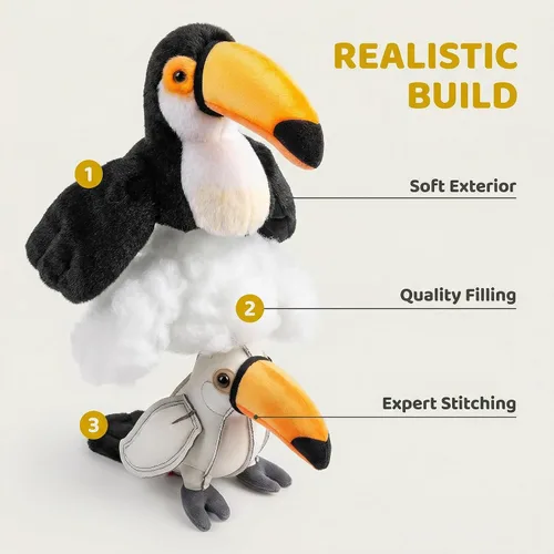 Miniatura 4 de Peluche de pájaro pequeño kiwi, animal de peluche realista de pájaro kiwi marrón de 5 pulgadas, lindo pájaro kiwi llavero de peluche como regalo