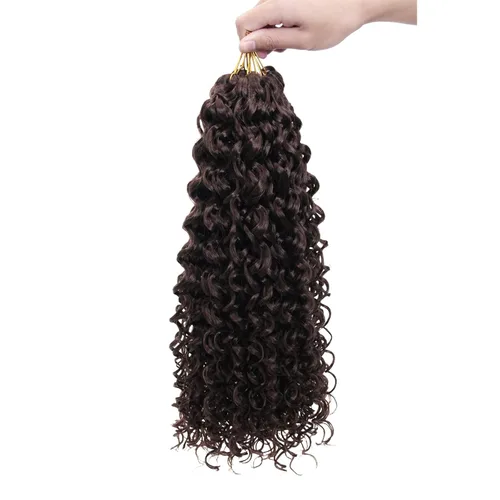 Miniatura 14 de QRHSUKA - Mechones rizados con ganchillo GoGo, cabello ondulado con ganchillo de agua para mujeres, sintético gris, trenzado bohemio, trenza de onda